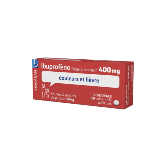 Biogaran Ibuprofène 400 mg 10 comprimés – Médicament contre douleurs et fièvre