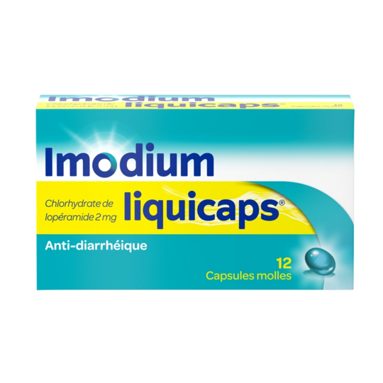 Imodium Liquicaps 2 mg – Diarrhée passagère, soulagement rapide 12 Capsules molles