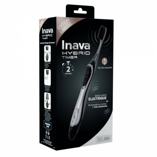 INAVA HYBRID - Brosse à Dents Électrique Sensibilité Noir - 1 unité