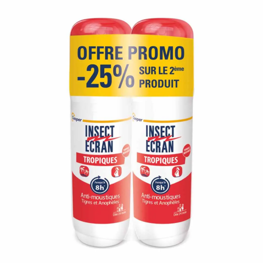 Insect Écran Anti-Moustiques Tropiques Spray Répulsif Peau 2 x 75 ml – Protection moustiques zones tropicales