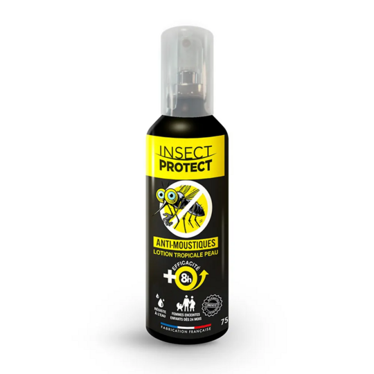 Insect Protect Anti-Moustiques Lotion Tropicale Peau 75 ml – Répulsif moustiques zones tropicales jusqu'à 8 heures