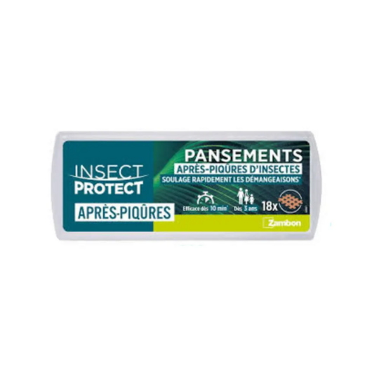 Insect Protect Pansements Après-Piqûres x18 – Pansements apaisants pour piqûres d'insectes