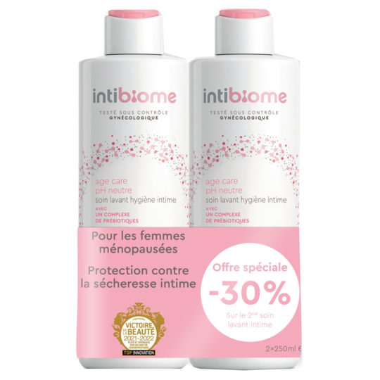 INTIBIOME Age Care pH Neutre Soin Lavant Hygiène Intime - 2 x 250 ml