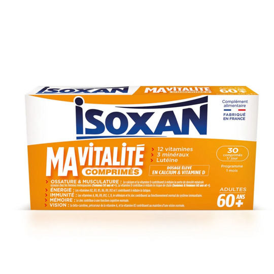 Isoxan Ma vitalité 60 ans Energie, mémoire et immunité 30 comprimés – multivitamines seniors