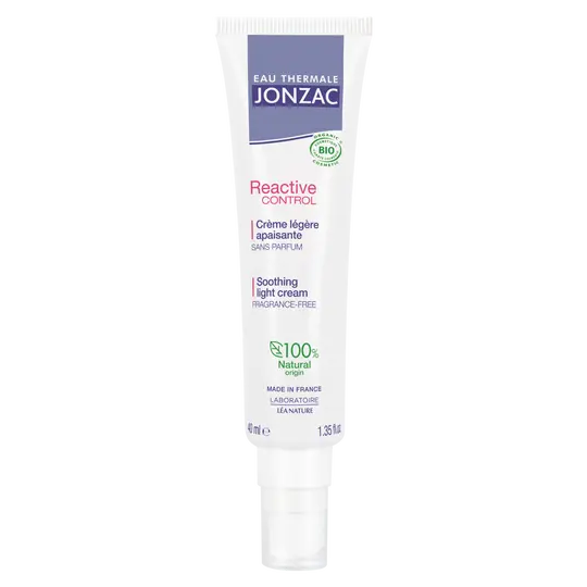 Jonzac Eau thermale Reactiv Control Crème légère apaisante Bio 40 mL
