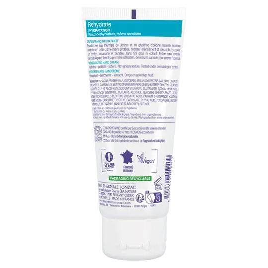Jonzac Eau thermale Crème mains Ultra-hydratante REhydrate Bio 50 mL