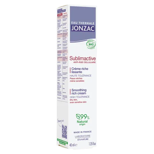 Jonzac Eau thermale Sublimactive Crème riche lissante Bio 40 mL