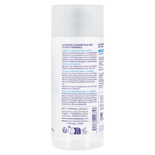 Jonzac Eau thermale Démaquillant biphase Waterproof Bio 150 mL