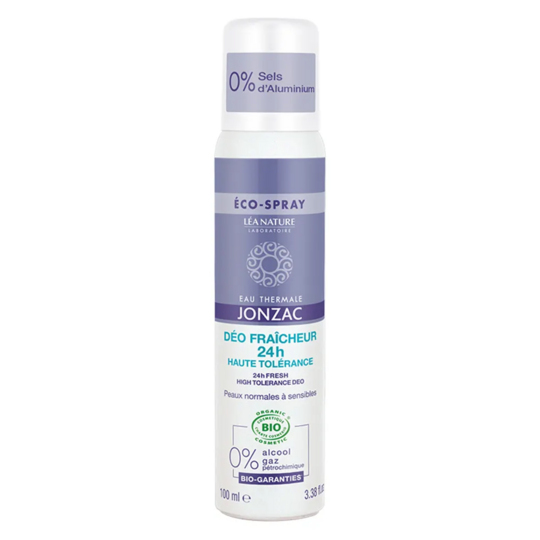 Jonzac Eau thermale Déodorant fraîcheur 24h Bio Haute tolérance 100 mL