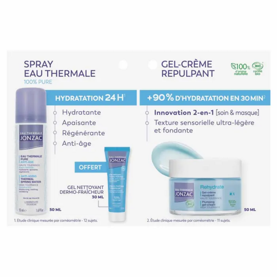 Eau thermale Jonzac trousse rehydrate 2026 300 ml — coffret dermo-hydratant et repulpant peaux sensibles