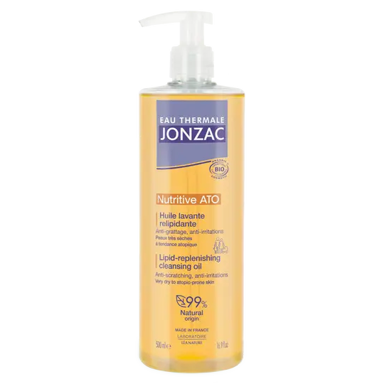 Jonzac Eau thermale Nutritive ATO+ Huile lavante relipidante Bio Anti-grattage500 mL