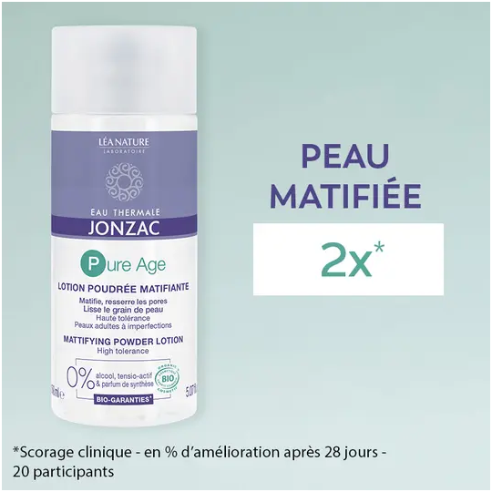 Jonzac Eau thermale Jonzac Pure Age Lotion Poudrée Matifiante Bio 150 mL