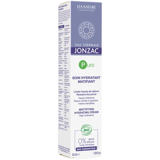 Jonzac Eau thermale Pure Soin hydratant matifiant Bio 50 mL