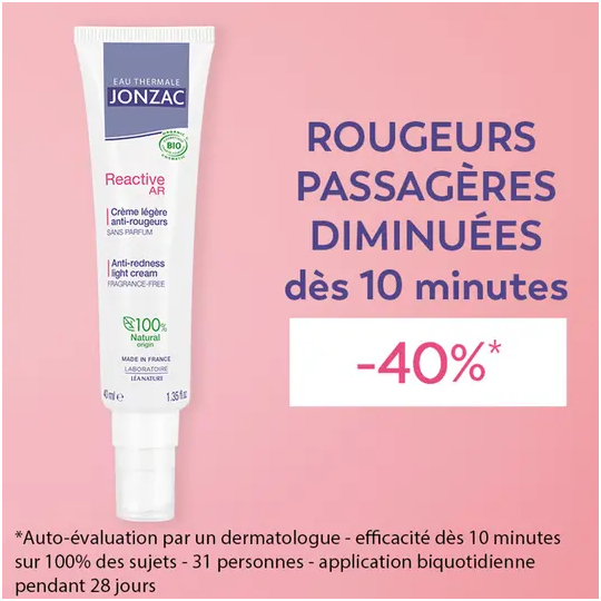Jonzac Eau thermale Réactive AR Jonzac Crème légère anti-rougeurs 40 mL