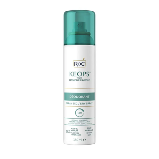 Roc Keops déodorant spray sec 150 ml – anti-transpirant transpiration abondante