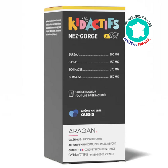 KidActifs Nez-Gorge Aragan 125 ml – Confort respiratoire et gorge de l’enfant