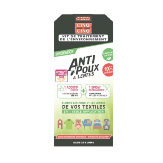 Cinq sur Cinq Anti-Poux & Lentes Kit de Traitement de l'Environnement