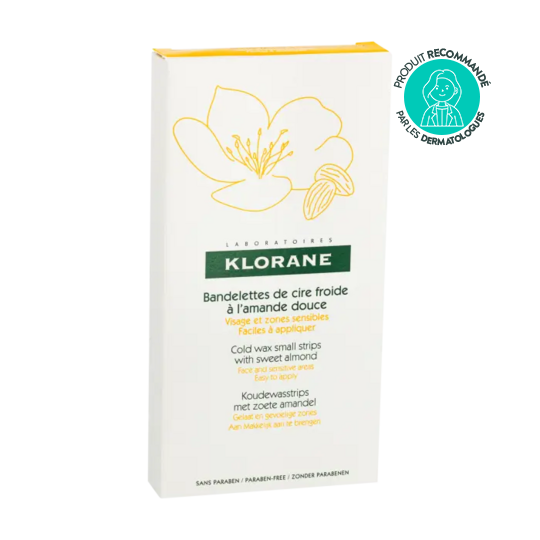 Klorane Bandelettes de cire froide à l'Amande douce 6 bandelettes