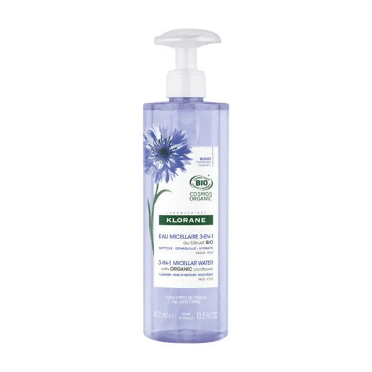 Eau Micellaire 3-en-1 au Bleuet BIO Visage et Yeux 400 ml