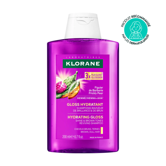 Klorane Gloss hydratant shampoing raviveur de brillance & de brun au figuier de barbarie – soin lavant brillance