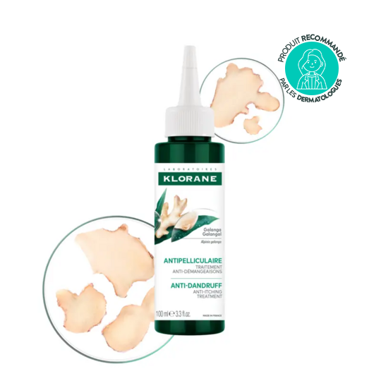 Klorane Traitement antipelliculaire anti-démangeaisons Galanga 100 ml – lotion antipelliculaire cuir chevelu
