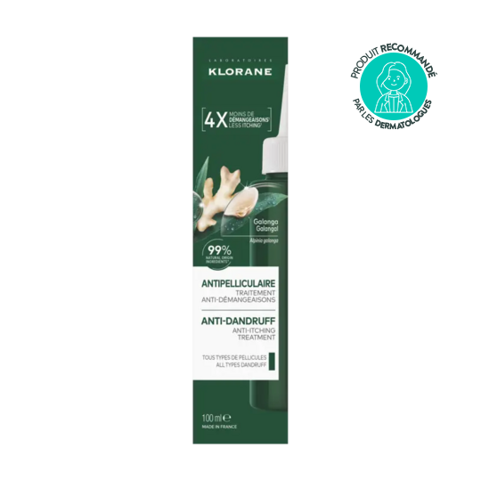Klorane Traitement antipelliculaire anti-démangeaisons Galanga 100 ml – lotion antipelliculaire cuir chevelu