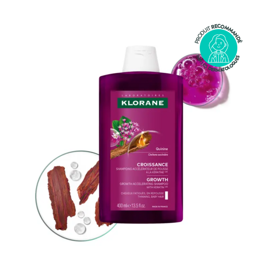 Klorane Quinine Croissance shampooing accélérateur de pousse 400 ml – shampooing croissance cheveux