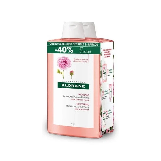 Klorane Cheveux Shampoing à la Pivoine BIO 2x400 ml