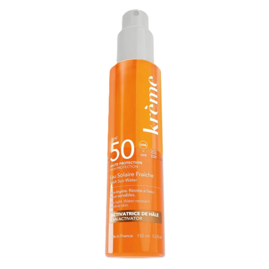 Krème Eau solaire fraîche SPF50 corps 150 ml — protection solaire activatrice de bronzage
