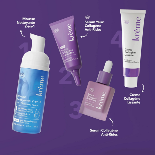 Krème Kit routine lissante trousse 4 soins — rituel anti-rides et fermeté peaux sensibles bio