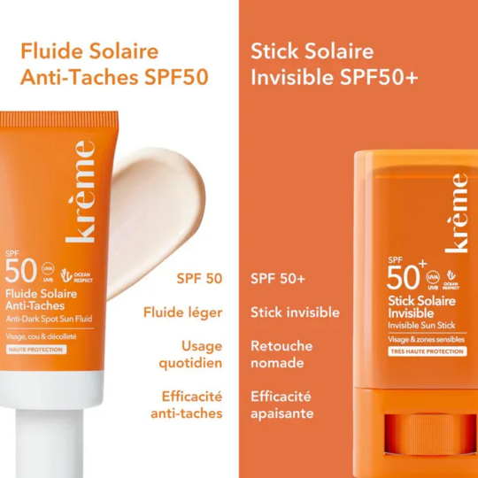 Krème Fluide solaire anti-taches SPF50 40 ml — haute protection visage unifiante