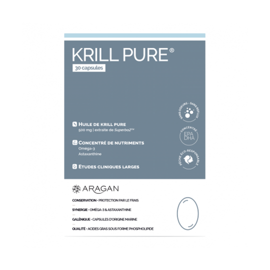 Aragan Krill Pure 30 capsules oméga-3 hautement assimilables