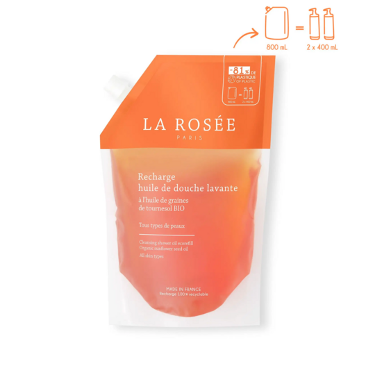 La Rosée Ecorecharge Huile de douche lavante 800ml