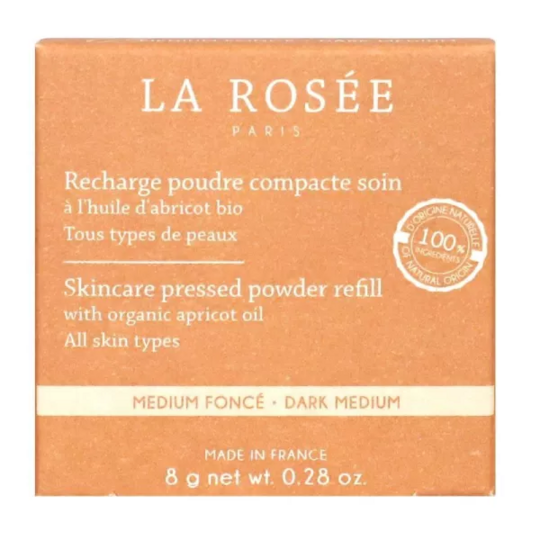 La Rosée recharge poudre compacte soin dark medium n°03 8 g — poudre unifiante matifiante sans talc
