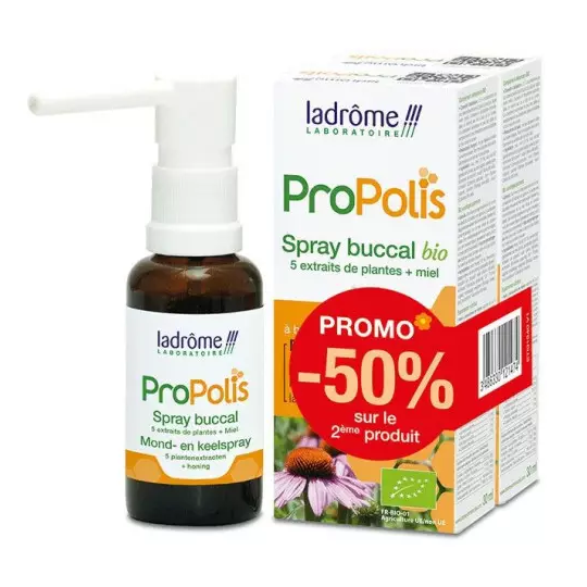 Ladrôme Propolis Spray buccal bio 2 × 30 ml – spray buccal apaisant gorge