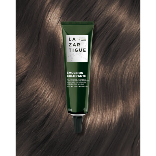 Lazartigue Émulsion colorante 5.00 châtain clair 60 ml — coloration permanente naturelle sans ammoniaque