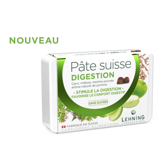 Lehning Pâte Suisse Digestion 40 gommes – Confort digestif et ballonnements