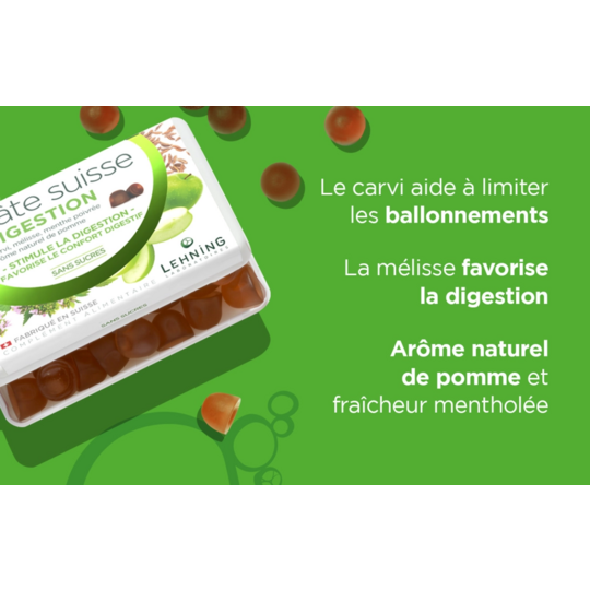 Lehning Pâte Suisse Digestion 40 gommes – Confort digestif et ballonnements