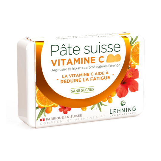 Lehning Pâte Suisse Vitamine C 40 gommes – Énergie, vitalité et réduction de la fatigue