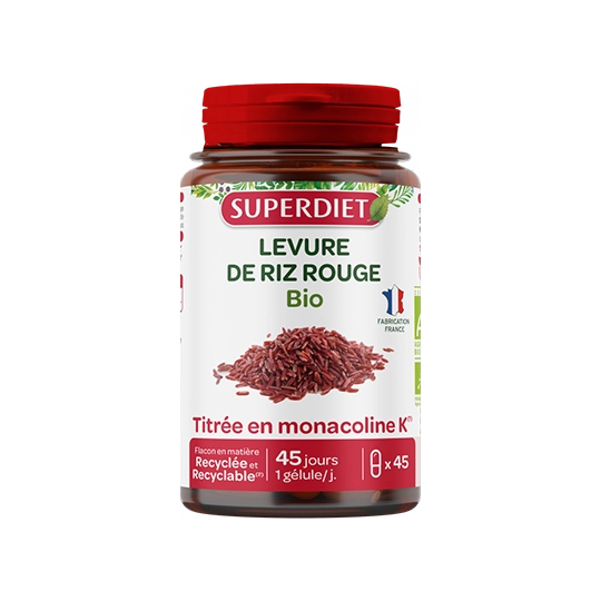 Superdiet Levure de Riz Rouge BIO 45 Gélules