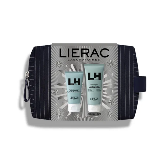 Lierac Homme Coffret Noël – Gel Hydratant Énergisant 50 ml + Gel Douche Intégral 200 ml + Trousse Offerts