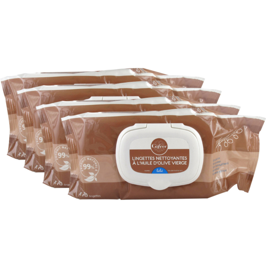 Gifrer Lingettes à l'huile d'Olive Bio 3 + 1 offert