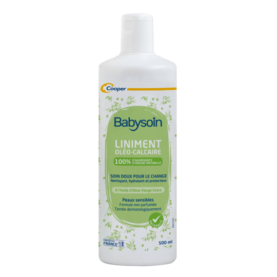 Cooper Babysoin Liniment oléo-calcaire 500 ml – liniment change bébé peau sensible