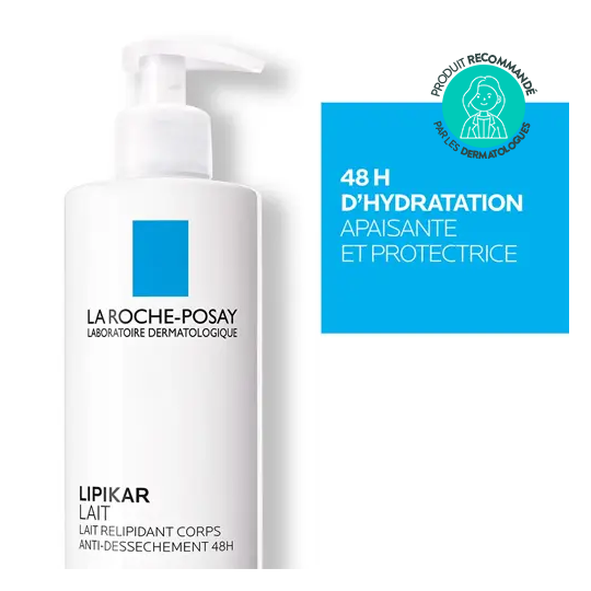 La Roche-Posay Lipikar Lait Relipidant Corps Anti-dessèchement Lot de 2 x 400 ml