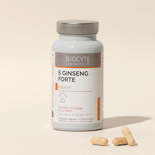 Biocyte 5 Ginseng Forte Vegan - Énergie & vitalité 40 gélules