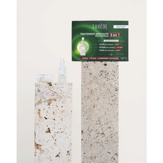 Luxéol traitement antichute réactionnelle 3 en 1 – 14 fioles de 7 ml pour chute soudaine, stress et changement de saison