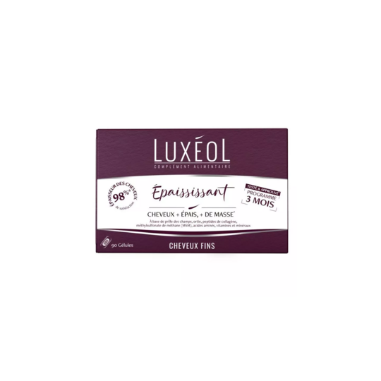 Luxéol Complément alimentaire épaississant cheveux fins 90 gélules — volume densité capillaire
