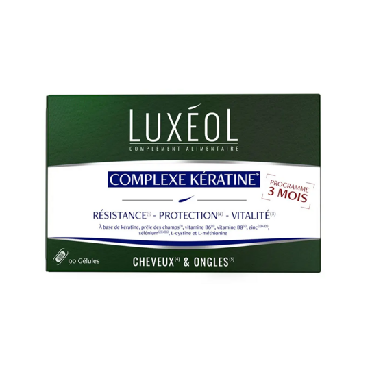 Luxéol Complexe kératine 90 gélules – Force, croissance et résistance du cheveu