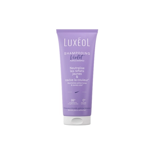 Luxéol Shampooing violet 200 ml – nettoyant déjaunisseur blonds et gris