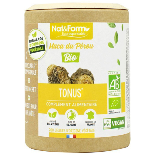 Maca du Pérou Bio - 200 Gélules d'Origine Végétale